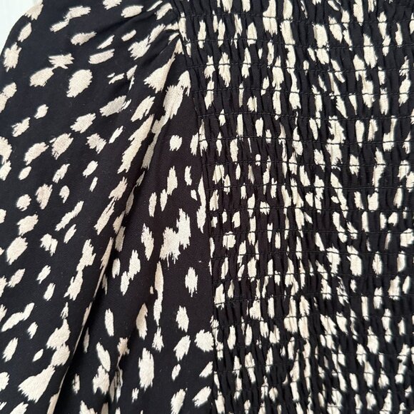 XIX Palms I Ibiza Country Midi Black Cream Pattern Dress I Size XS - Picture 4 of 6